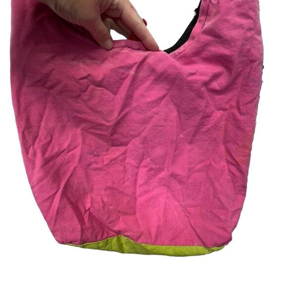 Y2k Boho Bohemian Hippie Shoulder Bag Peace elephant patch Made in Nepal cotton - Picture 7 of 16